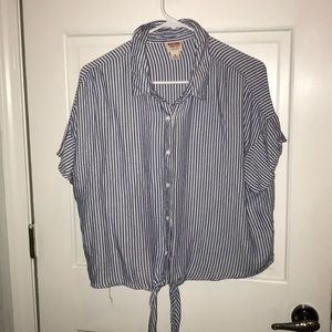 Cropped button down blouse